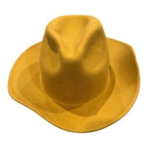 Gigi Pip Felt Rancher Cowboy‎ Hat Western Yellow Mustard Hat S/M Australian Wool